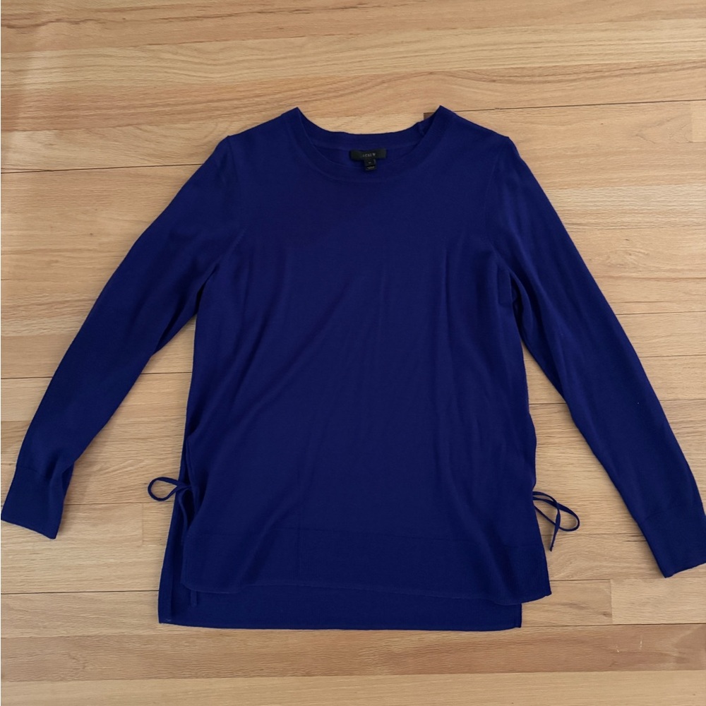J Crew Side Tie Sweater - Royal Purple - Size Medium